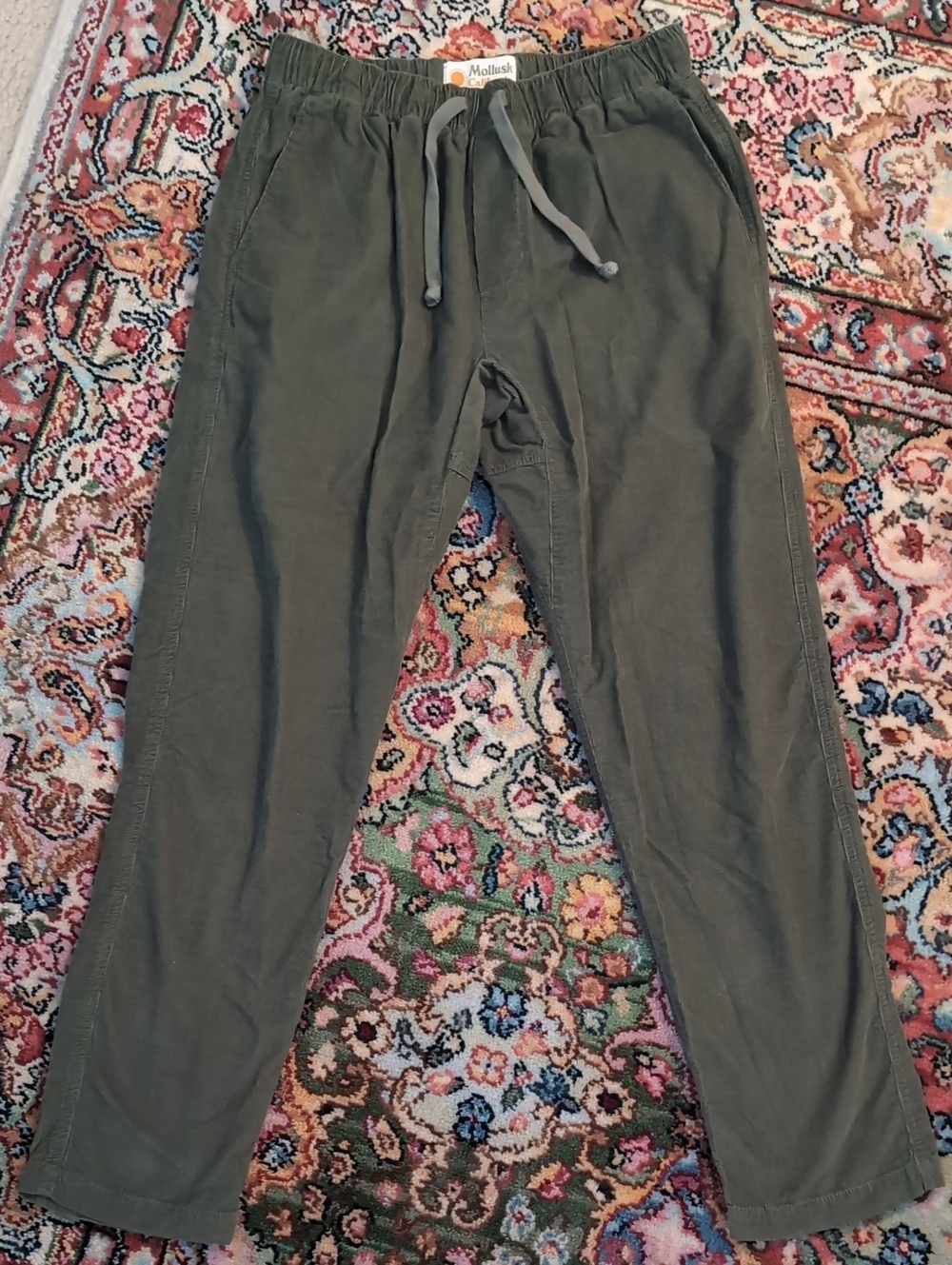 Mollusk Olive Drawstring Corduroy Pants